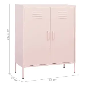 Berkfield Storage Cabinet Pink 80x35x101.5 cm Steel