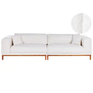 4 Seater Boucle Sofa Off-White VENG