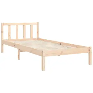 Berkfield Bed Frame with Headboard Small Single Solid Wood