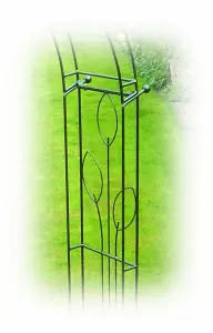 Flower 4 Sided Gazebo (Inc Ground Spikes) Garden Feature - Solid Steel - L178 x W178 cm