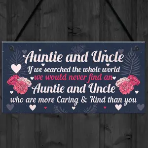 Red Ocean Novelty Auntie And Uncle Gifts For Birthday Christmas Gift From Niece Nephew Family Keepsake Plaque