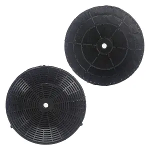 SPARES2GO Round Carbon Filter Pair compatible with Elica Cooker Hood Vent Extractor (Pack of 2)