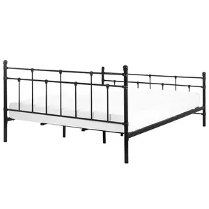 Metal EU Super King Size Bed Frame Black LYNX