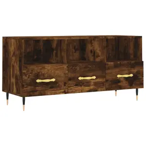 Berkfield TV Cabinet Smoked Oak 102x36x50 cm Engineered Wood