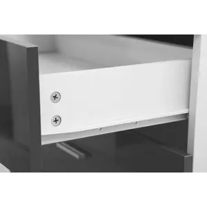 Eva 2 Drawer Bedside Table Matte White/Gloss Grey