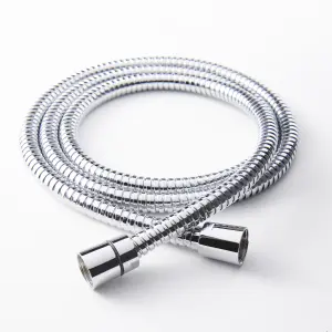 GoodHome Chrome effect PVC & stainless steel Shower hose, (L)1.5m