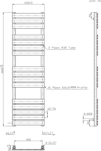 Rinse Bathrooms Electric Flat Panel Heated Towel Rail Chrome Bathroom Ladder Radiator Warmer 1600x450mm 800W