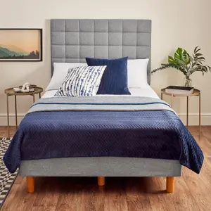 Divan Bed With Headboard & Mattress Small Double Divan Base Bed - Hybrid Mattress