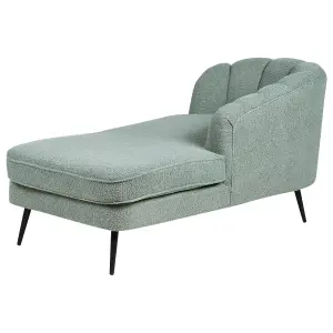 Left Hand Boucle Chaise Lounge Green ALLIER