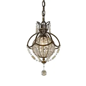 Luminosa Bellini 1 Light Ceiling Pendant British Bronze, Oxidized Bronze, E14