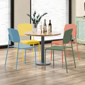 COSTWAY Dining Chair Set of 4 Armless Side Chairs Stackable Kitchen Chairs