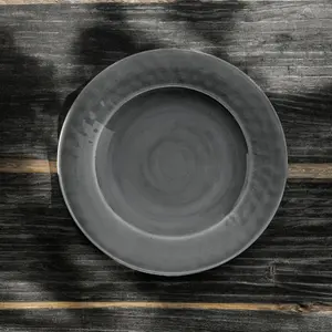 Purely Home Crackle Grey Melamine Dinner Plates - Set of 4