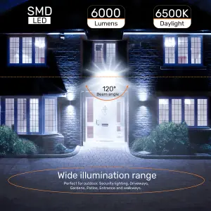 LED Floodlight, Frameless, with faster connector 50W, 6000 Lumens, IP65, Day Light 6500K