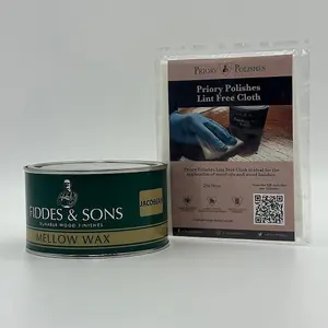 Fiddes Mellow Wax, Jacobean & Free Priory Polishes Lint Free Cloth