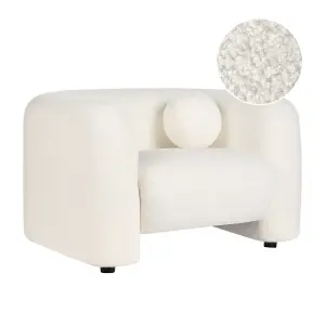 Beliani Retro Armchair LEIREN Boucle White