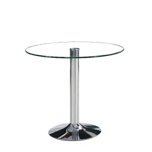 Dante Clear Glass Dining Table With 4 Darcy Black Chairs