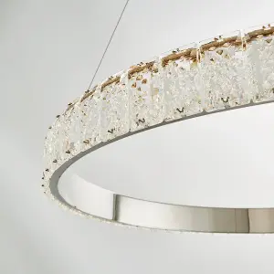 Callisto Chrome Effect and Crystal (K5) Glass LED Ceiling Pendant