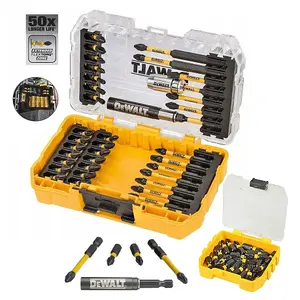 Dewalt 62 PC FLEXTORQ 25mm + 57mm Long Impact Bit Set Screwdriver+ Tough Case