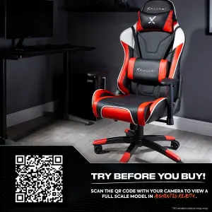 X-Rocker Agility eSport Gaming Chair Racing PC Reclining Adjustable PC Gaming Seat - RED