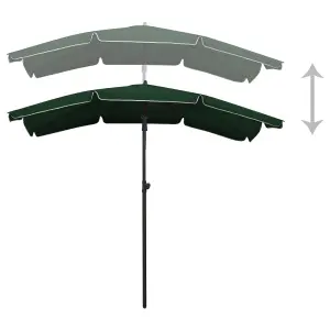 Berkfield Garden Parasol with Pole 200x130 cm Green