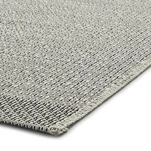 Seam Flat Weave Easy Clean Rug - Grey/Black - 120x170