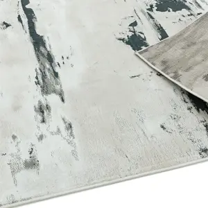 Grey Modern Easy to Clean Abstract Rug For Dining Room Bedroom And Living Room-200cm X 290cm