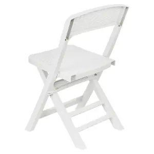 URBNGARDEN 88cm Height Collapsible Outdoor Folding White Garden Chairs Camping Patio Lounge