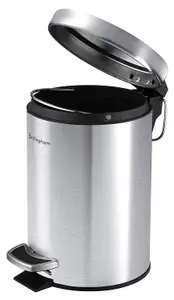 Buckingham Pedal Bin Waste Trash Bin for Bathroom Kitchen Office Stainless Steel Soft Closing Brushed Finish (5 Litre)