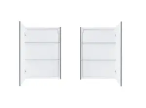 Grey Bathroom Mirror Cabinet Slimline Mirrored Unit Wall 500 Slim Cupboard Avir