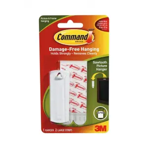 Command Sawtooth Picture Hanger And Strips White (One Size)