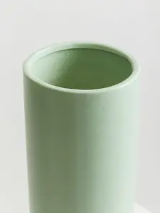 Interiors by Premier Sturdy Ceramic Design Sage Green Vase, Spacious Flower Ceramic Vase, Lightweight Vase For Artificial Flowers