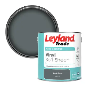 Leyland Trade Vinyl Soft Sheen Walls & Ceilings Emulsion Paint Basalt Grey (RAL 7012) - 2.5L