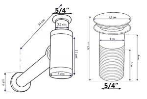 Rea Slotted Click-Clack Sink Drain + Black Powder Coated Waste Bottle Basin Trap