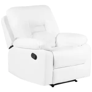 Faux Leather Manual Recliner Living Room Set White BERGEN