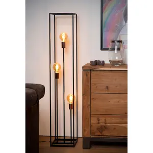 Lucide Arthur Modern Floor Lamp - 3xE27 - Black