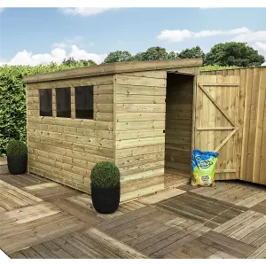 7 x 6 REVERSE Garden Shed Pressure Treated T&G PENT Wooden Garden Shed + 3 Windows + Single Door (7' x 6' / 7ft x 6ft) (7x6)