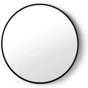 Round Black Wall Mirror Aluminium Frame Deep Frame