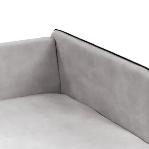 Corner Sofa ALTAN Light Grey Velvet Right Hand