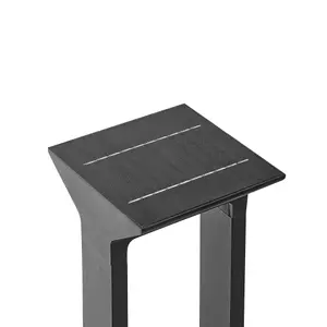 Solar Outdoor LED Bollard Lamp Black MALDEN