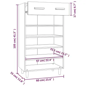 Shoe Cabinet Black 60x35x105 cm Engineered Wood