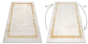 Modern carpet DUKE 51524 cream / gold - Frame, greek structured, very  160x220 cm