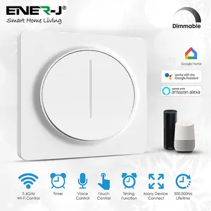 Smart Wi-Fi Dimmable Switch 1 Gang, Stepless Dimming, APP & Voice Control