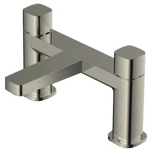 RAK Petit Brushed Nickel Square Bath Filler Mixer Tap Solid Brass