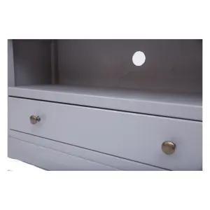 Rocca Grey 1 Drawer TV Cabinet Brass Knob