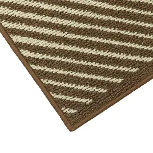 JVL Stellar Machine Washable Latex Backed Doormat, 40x70cm, Brown