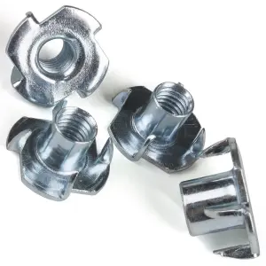 T Nuts Four Pronged Size: M4 x 8mm ( Pack of: 10 ) Tee Nuts Zinc Plated Steel Anchors Blind Nut Captive Inserts