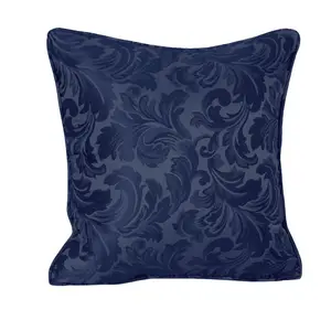 Algonac Damask Square Throw Cushion Navy