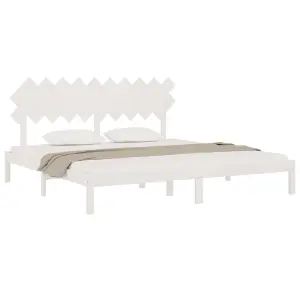 Berkfield Bed Frame White 200x200 cm Solid Wood