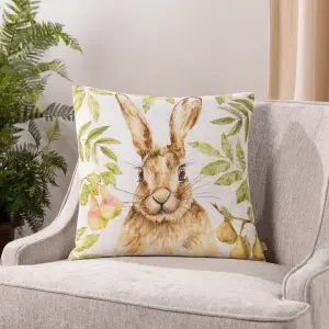 Evans Lichfield Grove Hare Printed Feather Filled Cushion