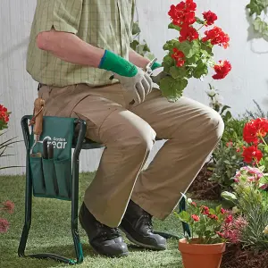 Garden Kneeler Folding Seat Stool with Handles & Tool Bag 3 in 1 for Outdoor Gardening & DIY